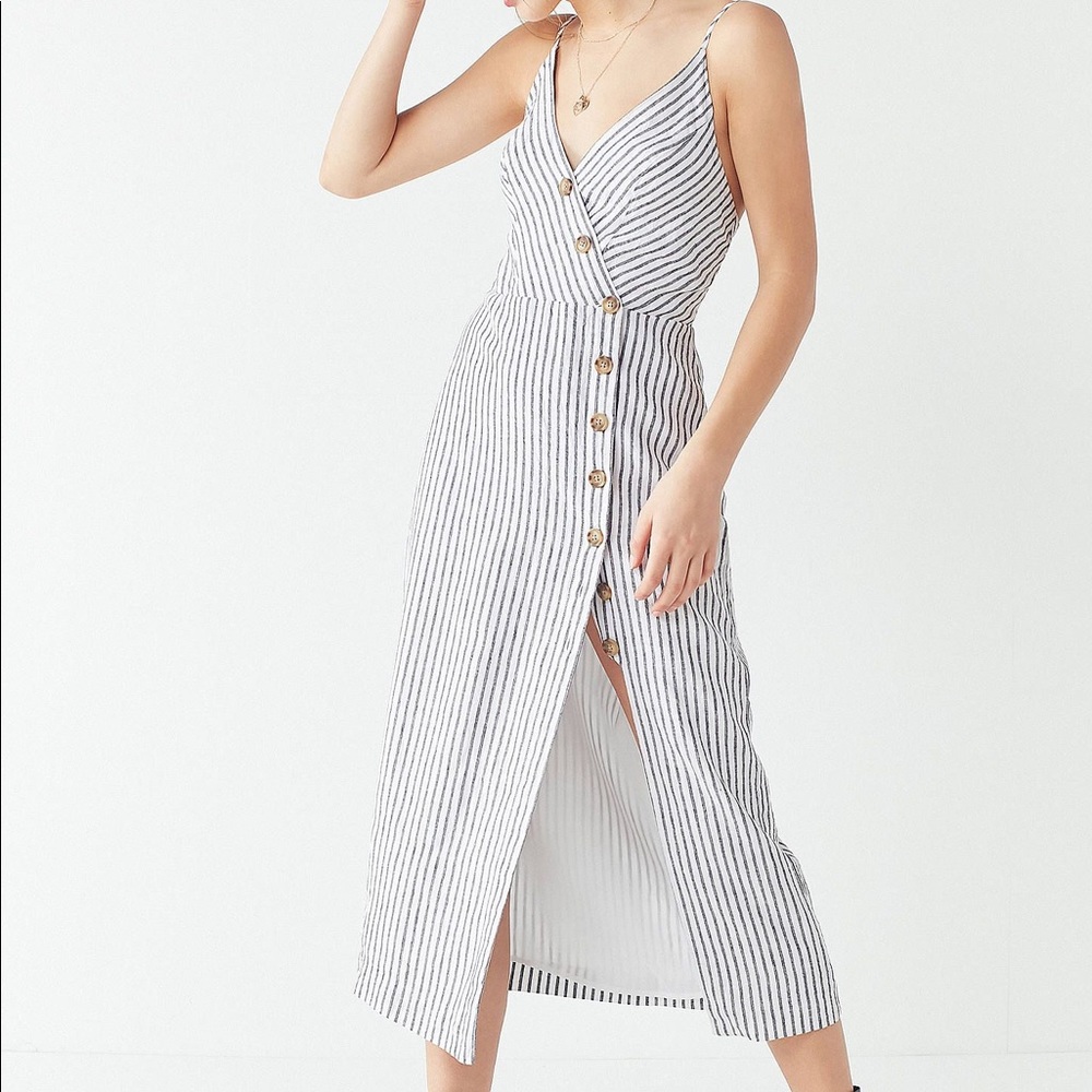 Urban outfitters striped wrap midi dress - Picture 1 of 2
